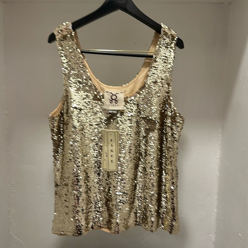 Figue gold sequin tank